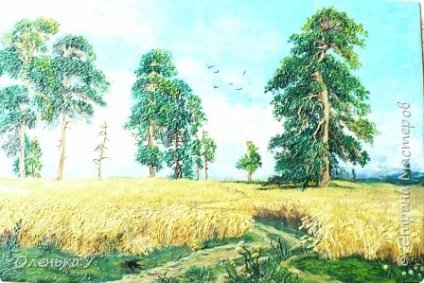 Gyurma másolata festmény Ivan Shishkin - rozs, ország művészek