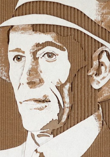 Portrete de lucrări neobișnuite de carton ondulat de la giles oldershaw