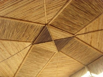 Plafoane de bambus panouri fotografie în interior, instalare pe tavan