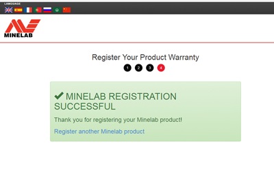 Verificați numărul de minelab pe site-ul oficial