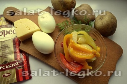 Salată diere cu cartofi prăjiți, rețetă cu fotografie