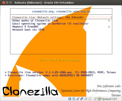 Készít biztonsági másolatot a clonezilla