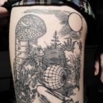 Tatuaj gravuri schițe, caracteristici de stil, fotografii inspirationale