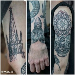 Tatuaj în stilul de gravare, fotografii și schițe