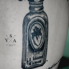 Tatuaj în stilul de gravare, fotografii și schițe