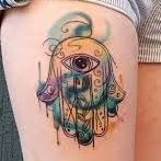 Tatuaje de mână hamsa - fotografie și precizie de tatuaj