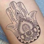 Tatuaje de mână hamsa - fotografie și precizie de tatuaj