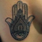 Tatuaje de mână hamsa - fotografie și precizie de tatuaj