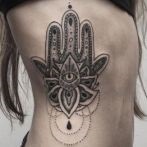 Tatuaje de mână hamsa - fotografie și precizie de tatuaj