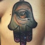 Tatuaje de mână hamsa - fotografie și precizie de tatuaj