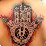 Tatuaje de mână hamsa - fotografie și precizie de tatuaj