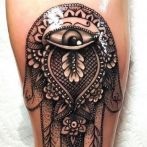 Tatuaje de mână hamsa - fotografie și precizie de tatuaj