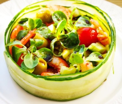 Saláta garnéla recept egy fotó