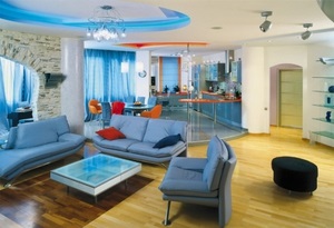 Designul unui living - combinat cu o bucătărie și o sufragerie, și o fotografie a unui interior combinat