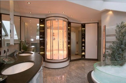 Cabină de duș cu vedere la sauna, dispozitiv, cum să alegi