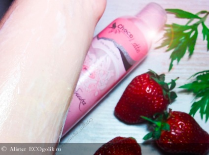 Gel-cremă pentru duș spumă de căpșuni-lapte de ciocolată - recenzie eco-blogger alister