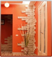 Pietre artificiale decorative în interiorul holului, decorare, fotografie (decorare) Piatră decorativă artificială în interiorul holului, decorare, fotografie