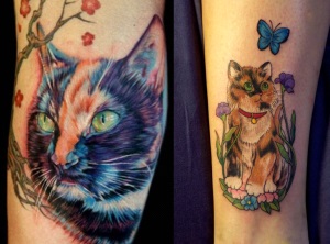 Cat tatuaj pe portal