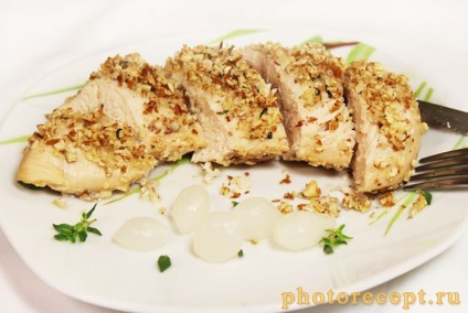 Csirkemell filé mandulás morzsát - lépésről lépésre recept fotók