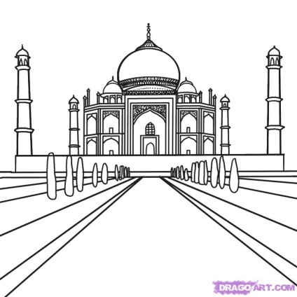 Pentru a desena o moschee în creion în fotografie
