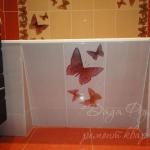 Narancssárga csempe fantázia pillangók fürdőszoba