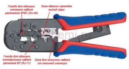 Pinout a unei perechi răsucite de o rețea de 8 fire - schema de culori, 2 circuite