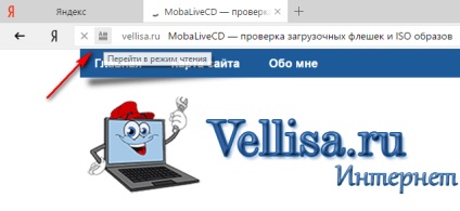 Modul de citire în browser-ul Yandex