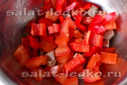 Saláta nyelv és paprika - recept fotókkal
