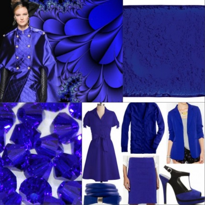 A kék szín a ruhát - kombinálva más színek, fotók