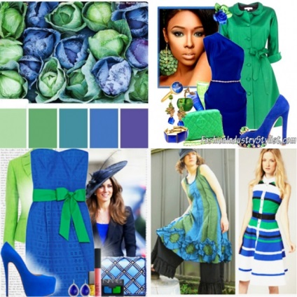 Culoarea albastră în haine - combinarea cu alte culori, fotografie