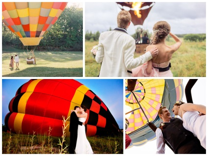 Fotografie de nunta la un balon si un avion