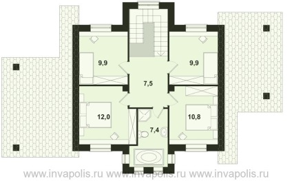 Світлий проект будинку шале 100 кв м з 4 спальнями, мансардою та терасою