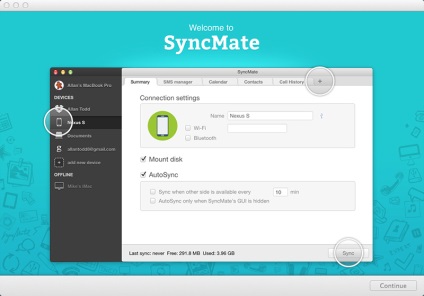 Syncmate sincronizare Android cu produse de mere