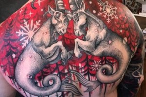 Photo tetoválás kecske - Constellation női és férfi tetoválás Yurets szívében tölgy