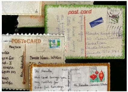 Cartele poștale textile - târg de meșteșugari - manual, manual