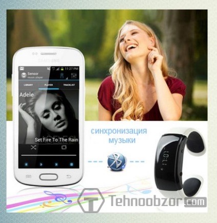 Brățară bluetooth inteligent cu ceas pentru telefon