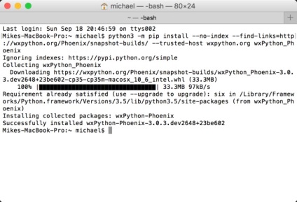 Instalarea wxpython pe ferestre, mac os x, linux