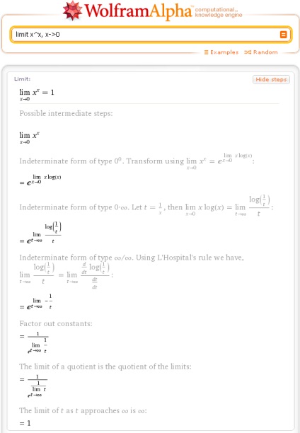 Wolframalpha în matematica rusă cu tungsten, alfa pas cu pas