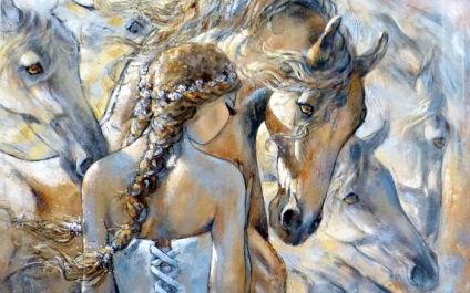 Fete și cai picturi poetice ale artistului francez