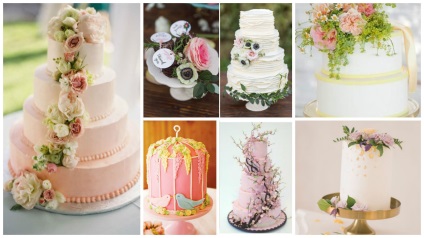 Idei pentru designul unui tort de nunta de primavara