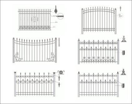 Garduri forjate - schițe video-instrucțiuni pentru crearea unui proiect cu propriile mâini, preț, fotografie