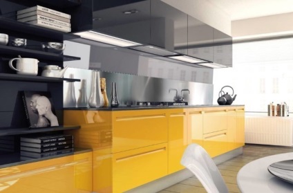 A konyha és a konyha sárga lime - díszített belső terek, szakértői vélemények
