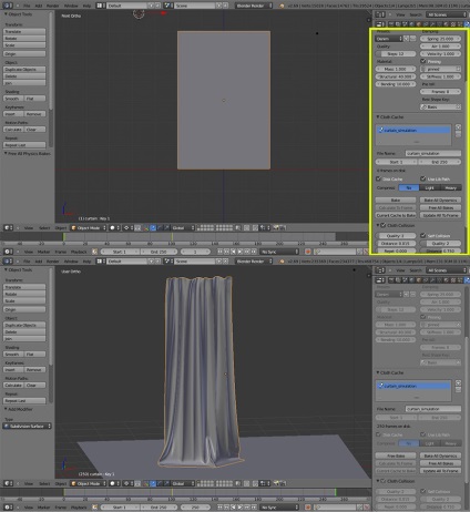 Simularea perdelelor în blender