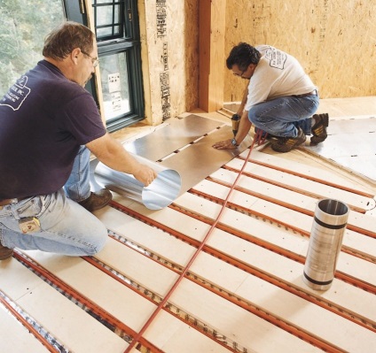 Scheme de montaj pentru podele încălzite cu apă într-o casă privată