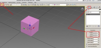 Beállító egység, a skála és a rács lépés 3d max