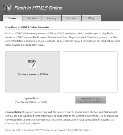 Flash convertor online în html5, edapskov