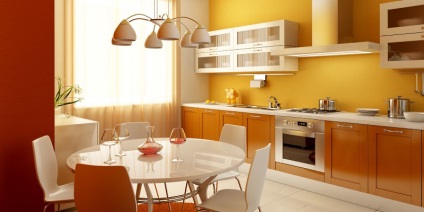 Bucătărie Orange (42 fotografii) instrucțiuni video - cum să decorezi interiorul cu mâinile tale, cu maro,