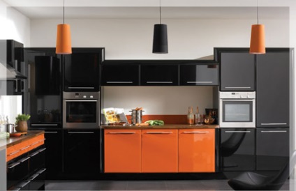 Bucătărie Orange (42 fotografii) instrucțiuni video - cum să decorezi interiorul cu mâinile tale, cu maro,