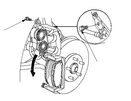 Inspectarea și înlocuirea plăcuței frânei față - menținerea și reparația acordului Honda manual