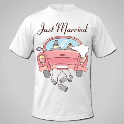 Páros t-shirt az esküvő a menyasszony és a vőlegény szava